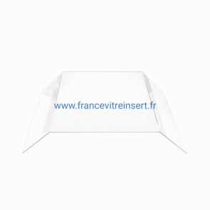 Insert 820 - Vitre Façade Prismatique - Cheminées Philippe - (225+460+225)x470x4mm