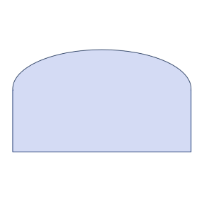 Vitre rectangle cintré