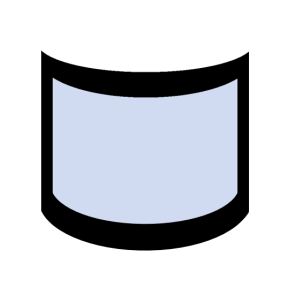 vitre-galbee-bandeau-noir-serigraphie galbée sérigraphiée