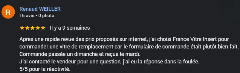 france vitre insert avis