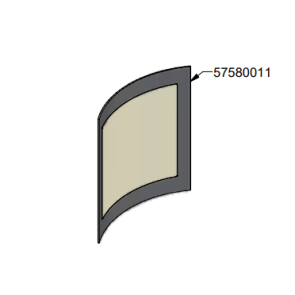 Poêle Scan 58 (90358100) - Vitre Façade Galbée Sérigraphiée - Scan - 411x442x4mm