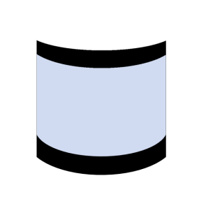 galbée sérigraphiée à bandeau noir