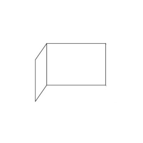 vitre pliée à 2 pans